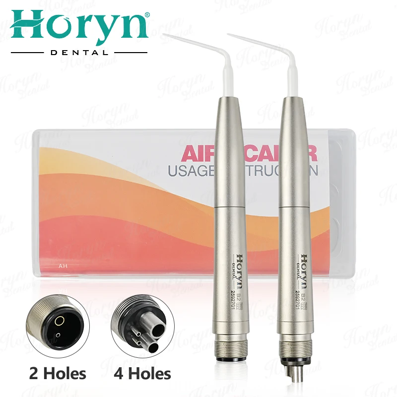 Horyn Dental Air Scaler Handpiece With Spray Function 5 Tips Dental Cleaning Tool Periodontal Scaling Endodontic Irrigation