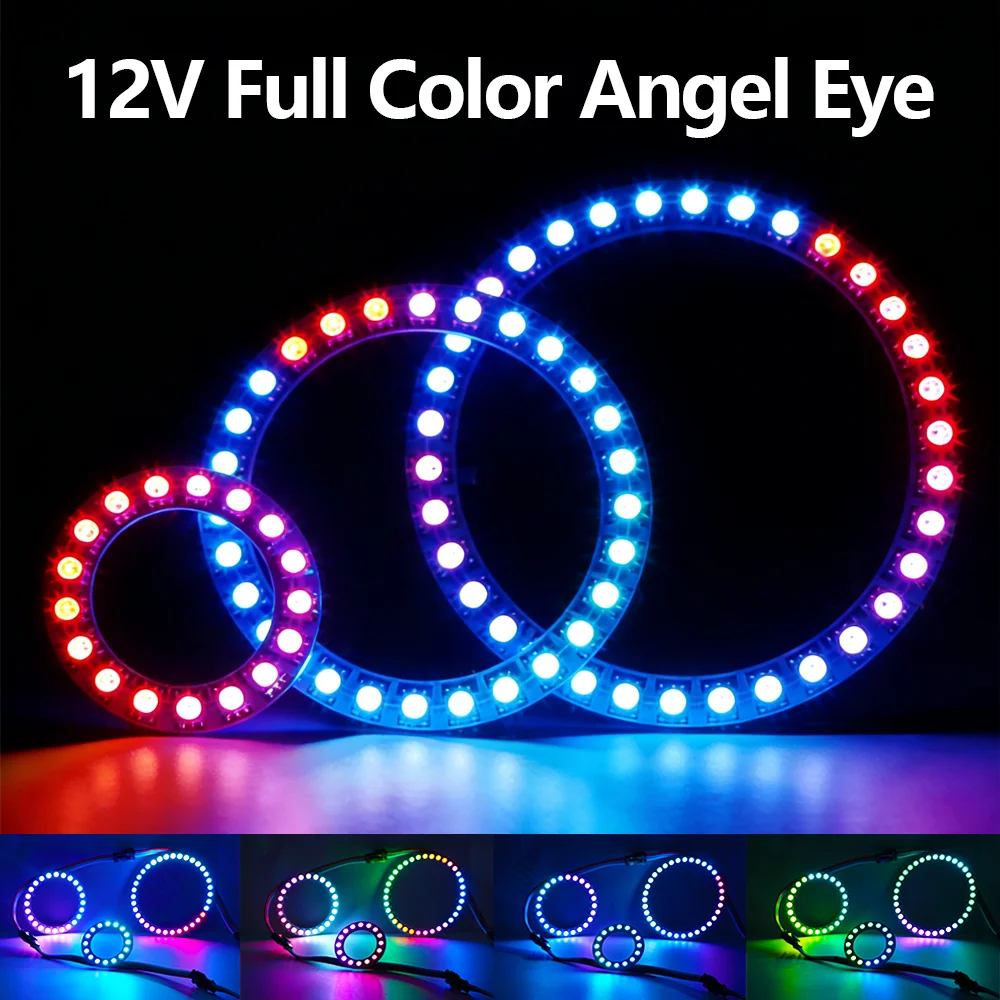 

Angel Eye Ring Car Daytime Running Light 12V WS2815 Breakpoint Resume Transmission High Brightness RGB Phantom Color Light Ring