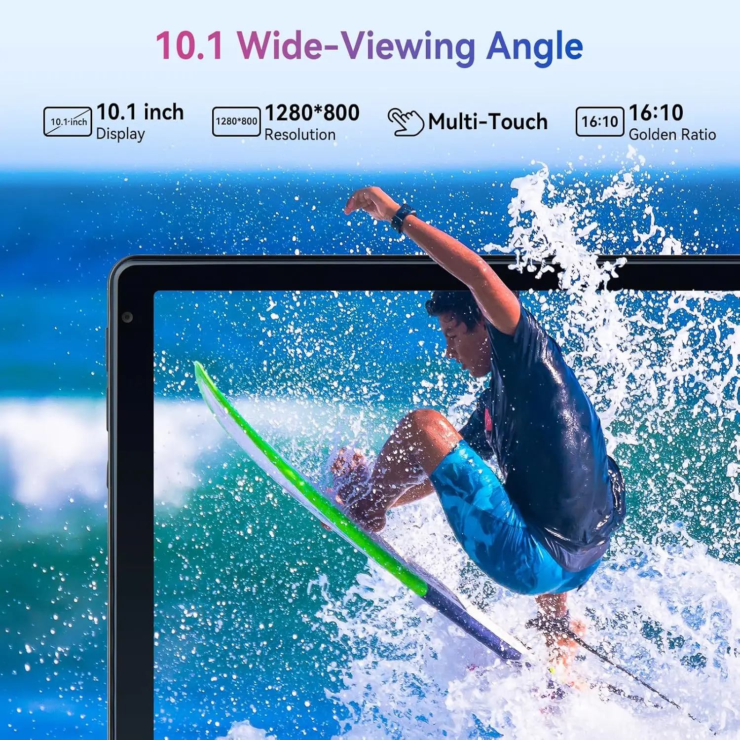Tableta de 10,1 pulgadas procesador octa-core 8GB RAM 128GB ROM 1TB TF ampliar Android 13 HD pantalla táctil BT 5,0 WiFi 6 tableta con cámara Dual