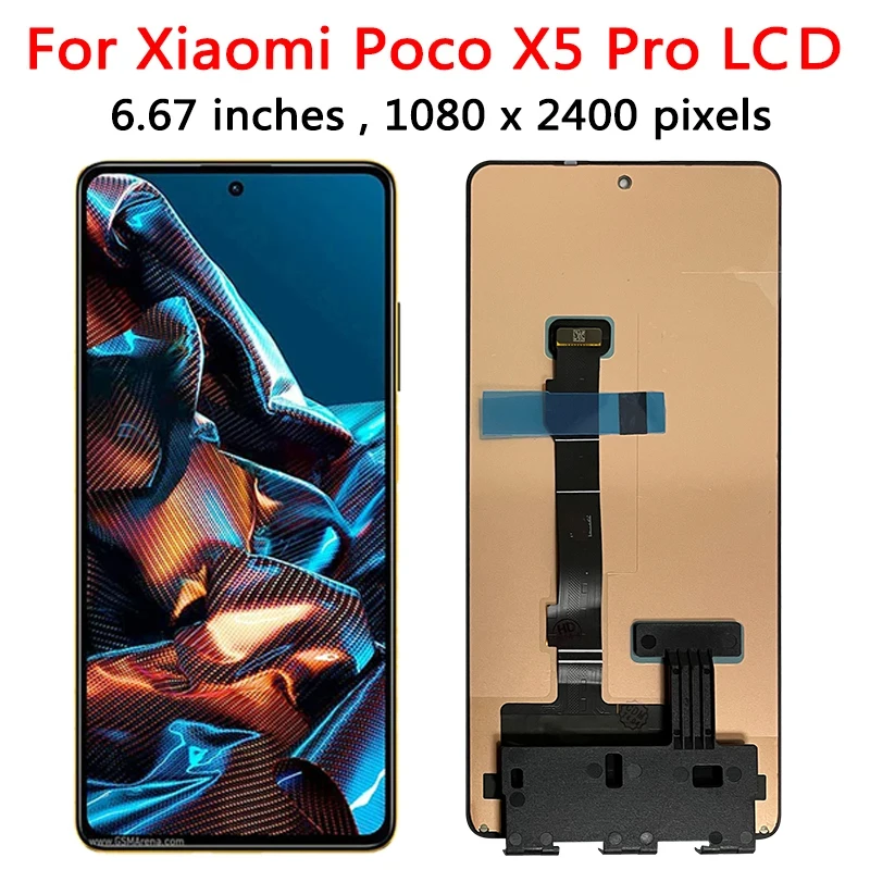 6.67\'\'new amoled poco x5pro LCD for Xiaomi Poco X5 Pro LCD 22101320G, 22101320I Display screen digitizer Assembly Replaceme