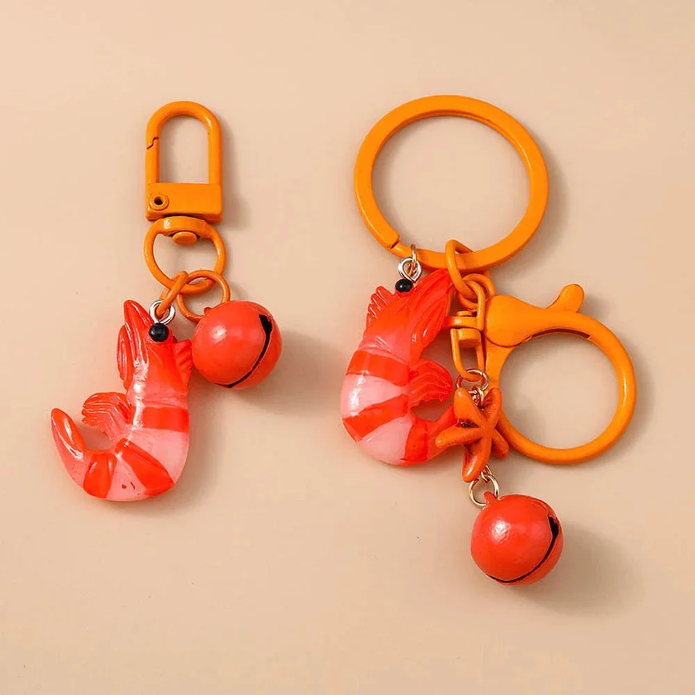 Aihua mignon résine Simulation crevette porte-clés porte-clés pour femmes hommes sac créatif clé de voiture Airpods boîte bijoux enfants jouets