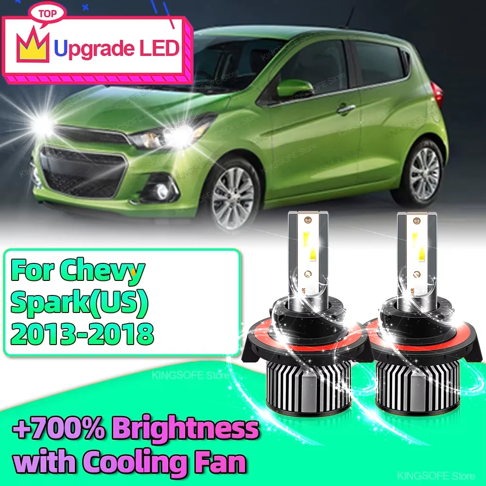 

6000K LED Bulb Car Headlight 9008 H13 CSP CHip Canbus Auto Lights 30000LM For Chevy Spark (US)2013 2014 2015 2016 2017 2018