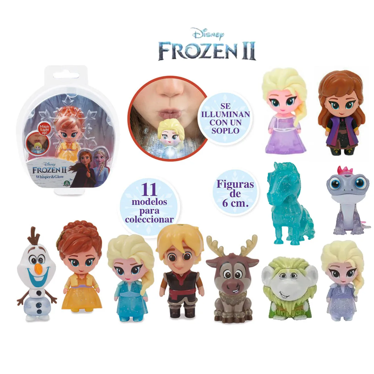 DISNEY FROZEN 2 MINI Figure WHISPER AND GLOW-ELSA Travel Dress, Random