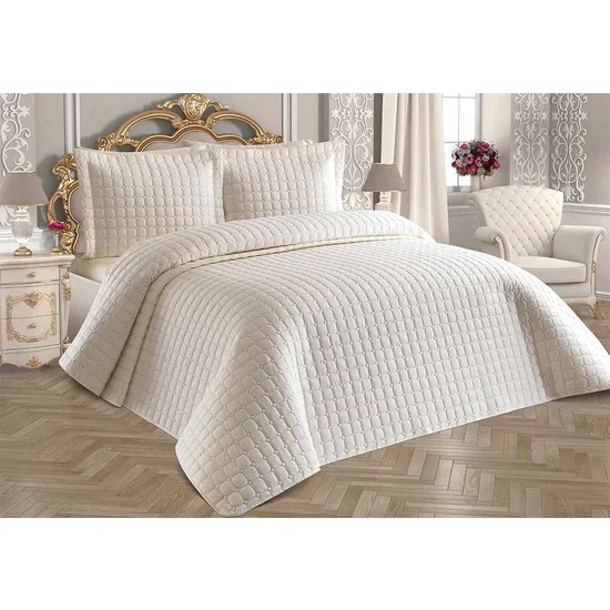 Dowry Land Estiva Double Bedspread Cream  Double Quilted Bedspread