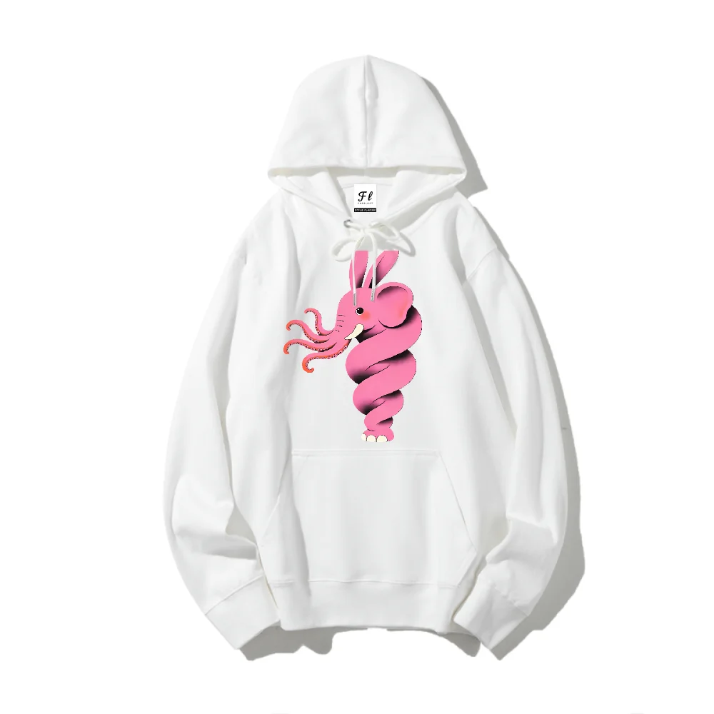 

Playful Elephant Octopus Mashup Long Sleeve Hooded Hoodie Style Winter Warm Pullover Fashion Forward Design Soft Material Casual