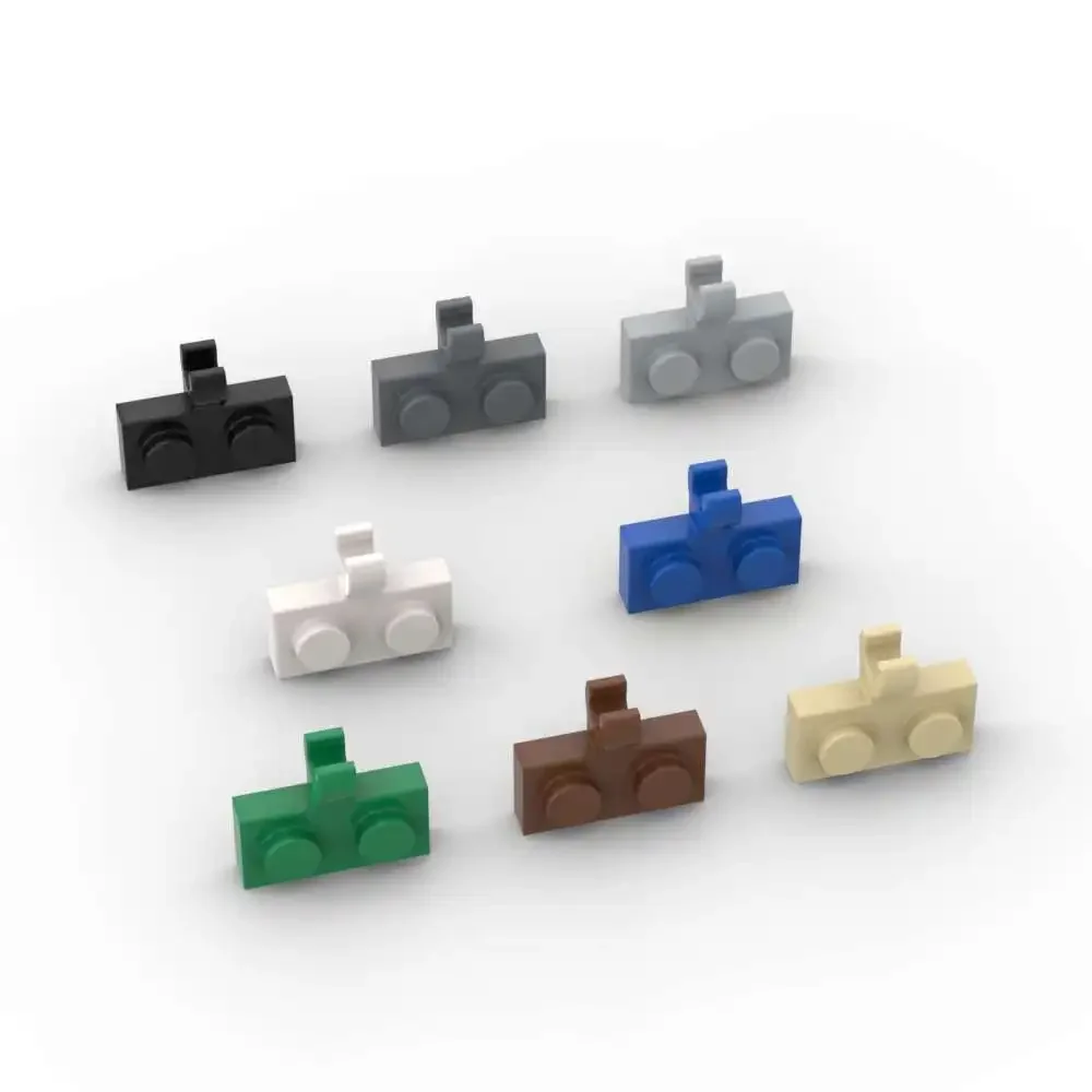 MOC 10 pièces 11476 modifié 1x2 blocs de construction avec Clip sur plaque latérale poignée briques particules Puzzle jouets enfants anniversaire enfant cadeau