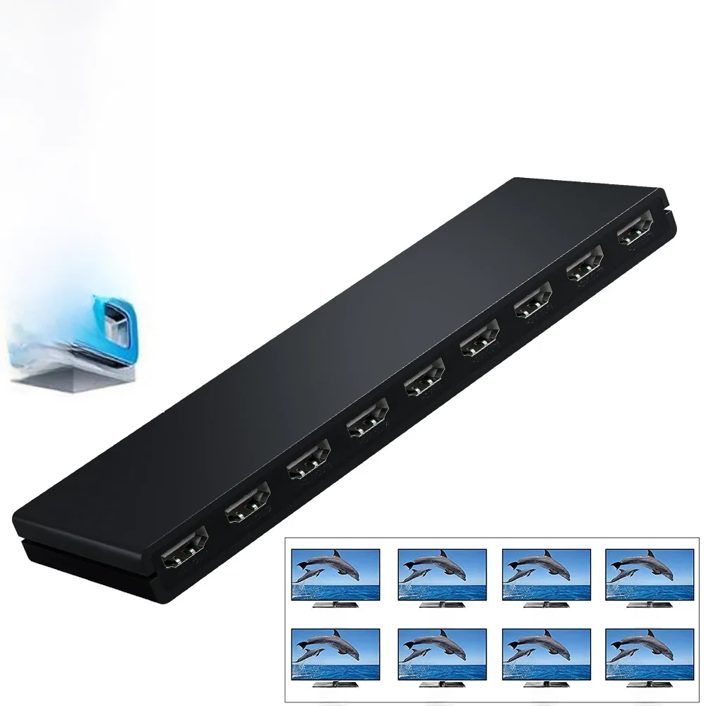 Hdmi Splitter 1X8 4K 30Hz 8-Poort Hdmi Splitter Distributeur 1 In 8 Uit Splitter Hdmi Voor Ps5 Ps4 Xbox Apple Tv Hdtv Monitor Hdmi - afbeelding 2