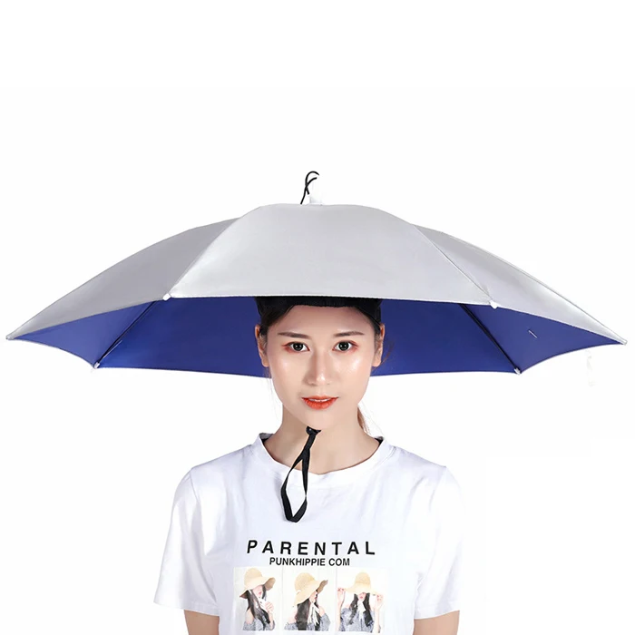 Hair-wearing umbrella hat sunscreen hair umbrella sunshade sunshade 77cm EVA summer sunshade outdoor farming fishing mountain climbing