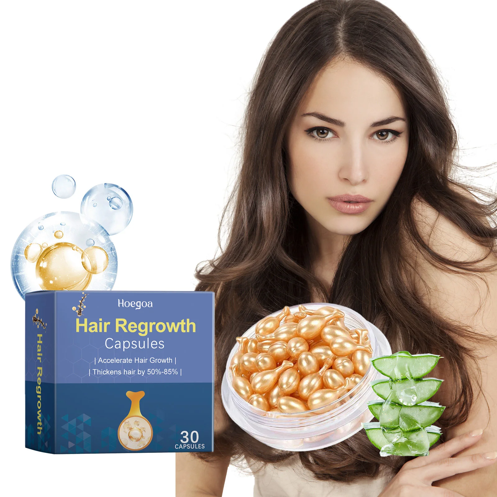 Hair Regrowth Capsules Thickens Accelerate Hair Growth Morocco Essential Oil Soft Moisturizing Scalp Leave-in Hair Care Capsule