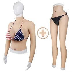 Half Body With Arms Breast Forms And Silicone Shaping Pants Crossdressing Man To Woman Transgender Costume Party