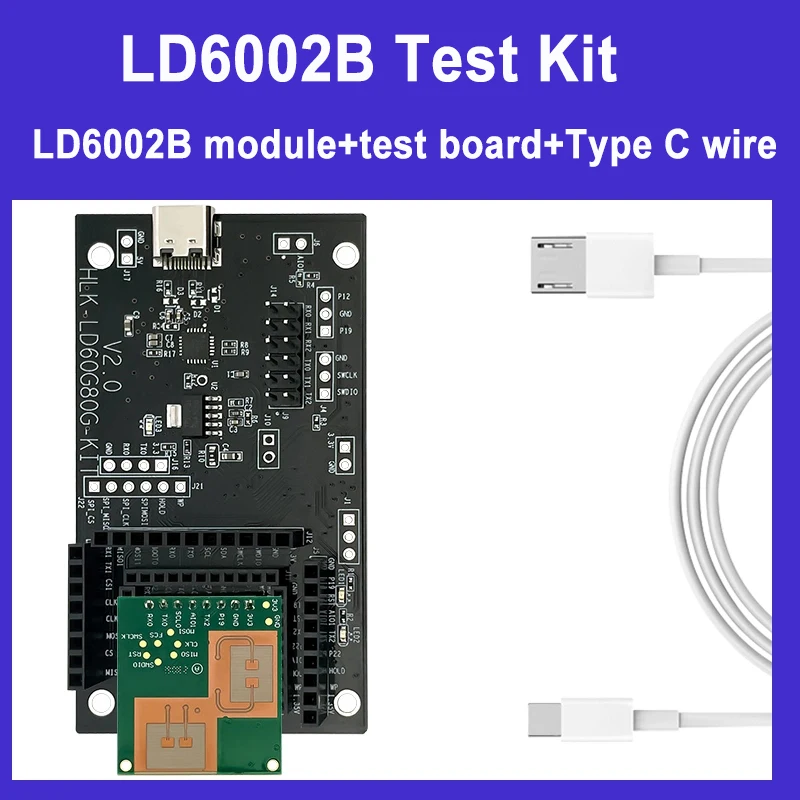 Kit de prueba de módulo de movimiento de Sensor de rango de distancia y velocidad de presencia humana de alta precisión, HLK-LD6002B