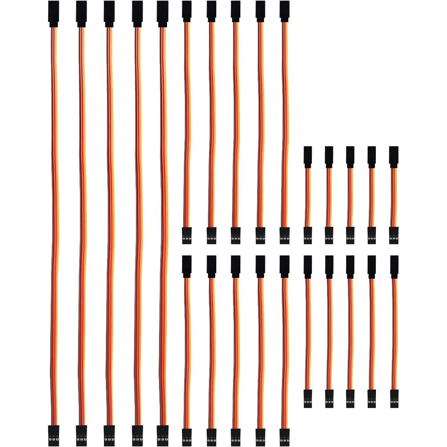 25 STKS Servo Verlengsnoer Draad Kabel 5 Maten 3-Pin Servo Verlengkabel Draad Koord Man-vrouw RC Servo Afstandsbediening Koord - afbeelding 2