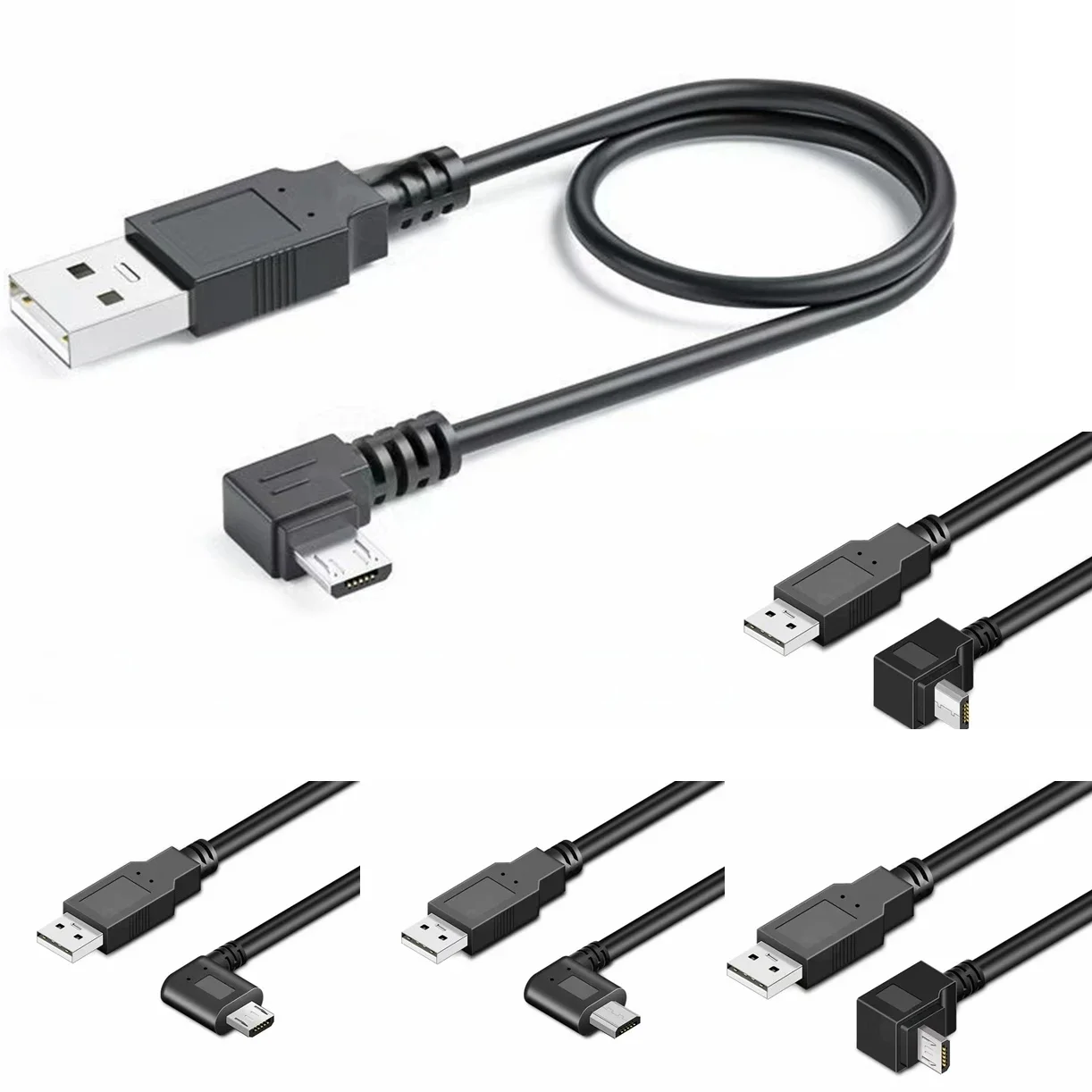 5M 3M w górę w dół lewy prawy kąt 90 stopni USB Micro USB męski na USB męski kabel złącza do ładowania danych 2A 25 cm 50 cm do tabletu 5 stóp — zdjęcie produktu 7
