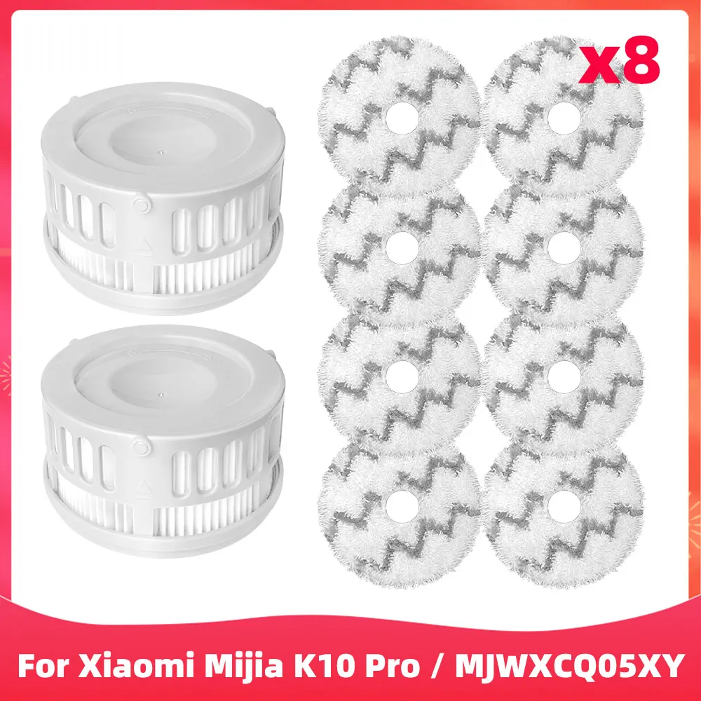 Fit For Xiaomi Mijia K10 Pro / MJWXCQ05XY Hepa Filter Mop Cloth Rag Replacement Cordless Vacuum Cleaner Spare Part Accessory