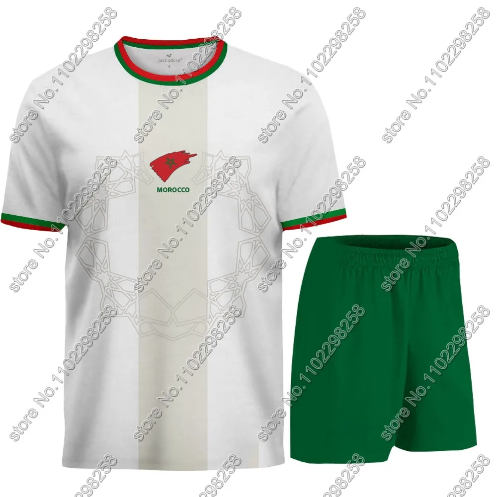 Maillot Morocco National Jersey team Fans 2024 T Shirts 3D Print Mens Shorts Running Streetwear Casual Training Suit Clothe