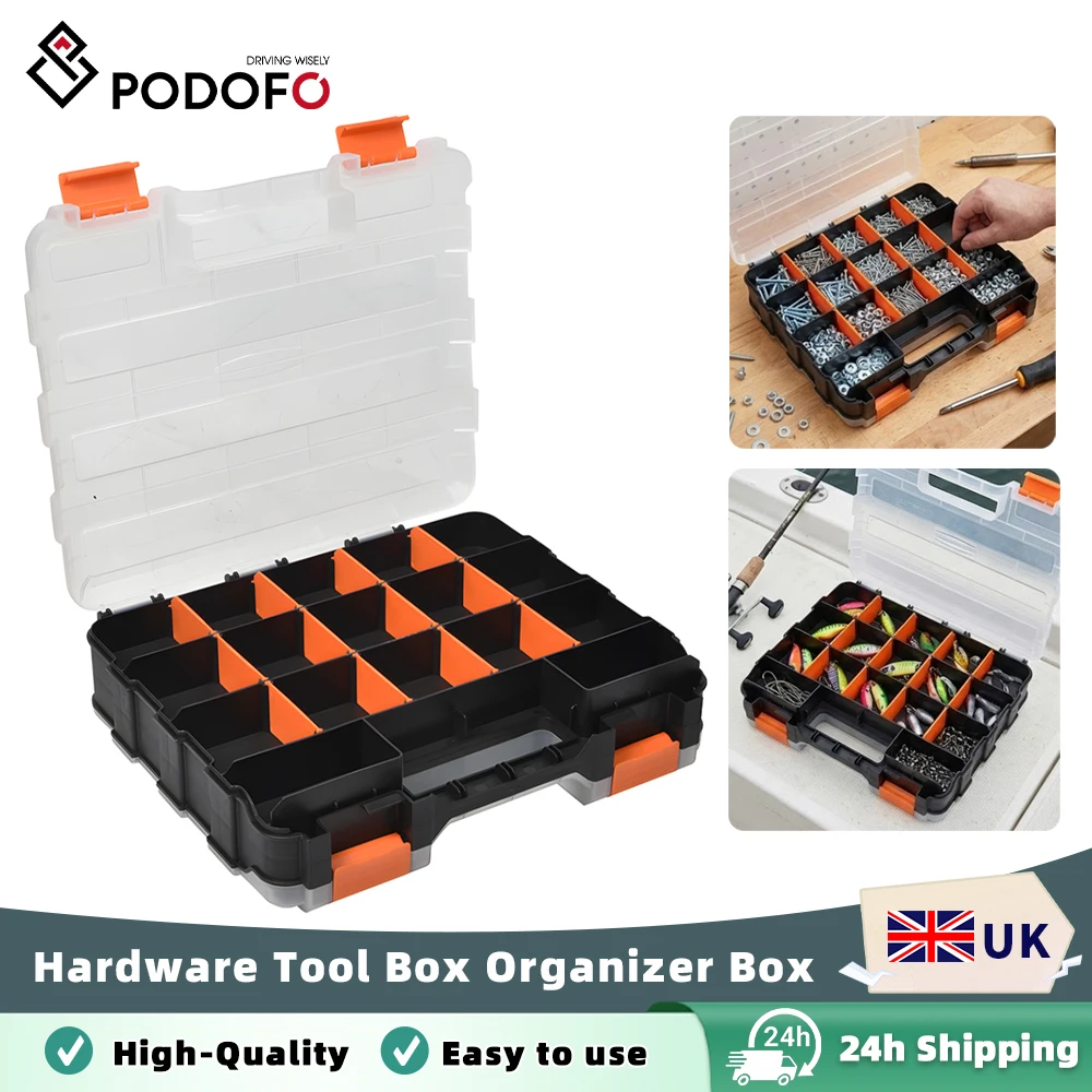 Podofo Tool Box Organizer Sets With Divider Storage ardware & Parts Organizers, Compartment Small Parts Boxes