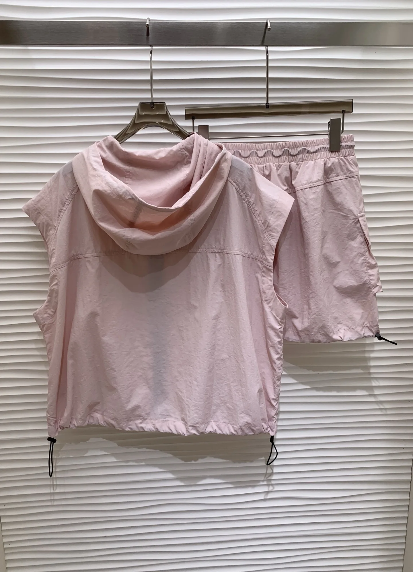 

2025 New Sun-protective Clothing Hooded Solid Set Sleeveless Skirt Drawstring Fashionable Versatile Slimming Figure-hugging