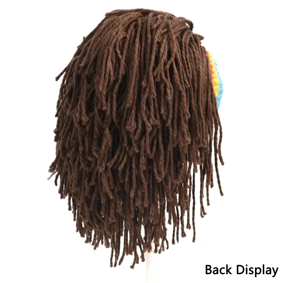 LUPU Synthetic Rasta Wig Hair Cap Beanie Hat Jamaica Rasta Handmade Cap Reggae Dreadlocks African Roots Wig Funny Bob Marley