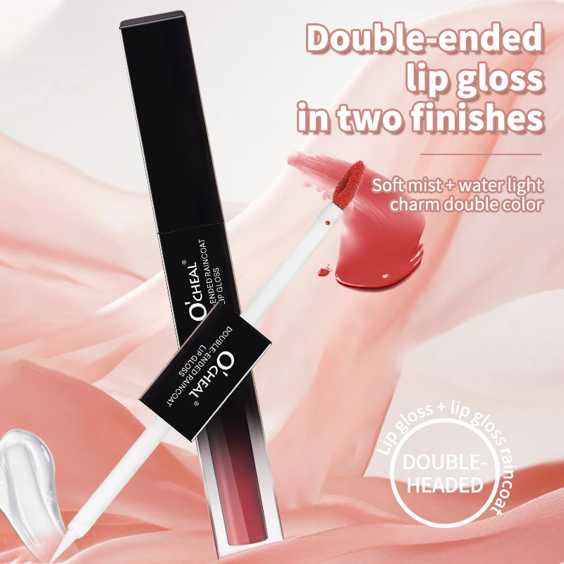 Ocheal Dubbele Kop Matte Vloeibare Lippenstift Waterdichte Langdurige Make-Up Lippenbalsem Verminderen Fijne Lijntjes Lipgloss Cosmetica