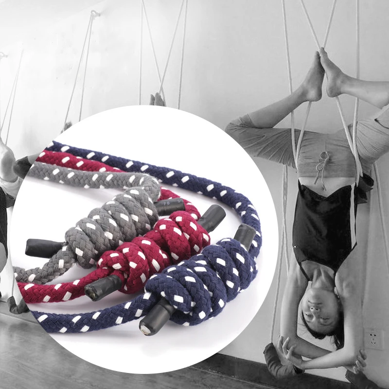 Yoga Wall Hanging Rope Antigravity Sling Wall Mount Kit Included Cotton RopeX4 & Stainless Steel Lifting Eyebolts X4