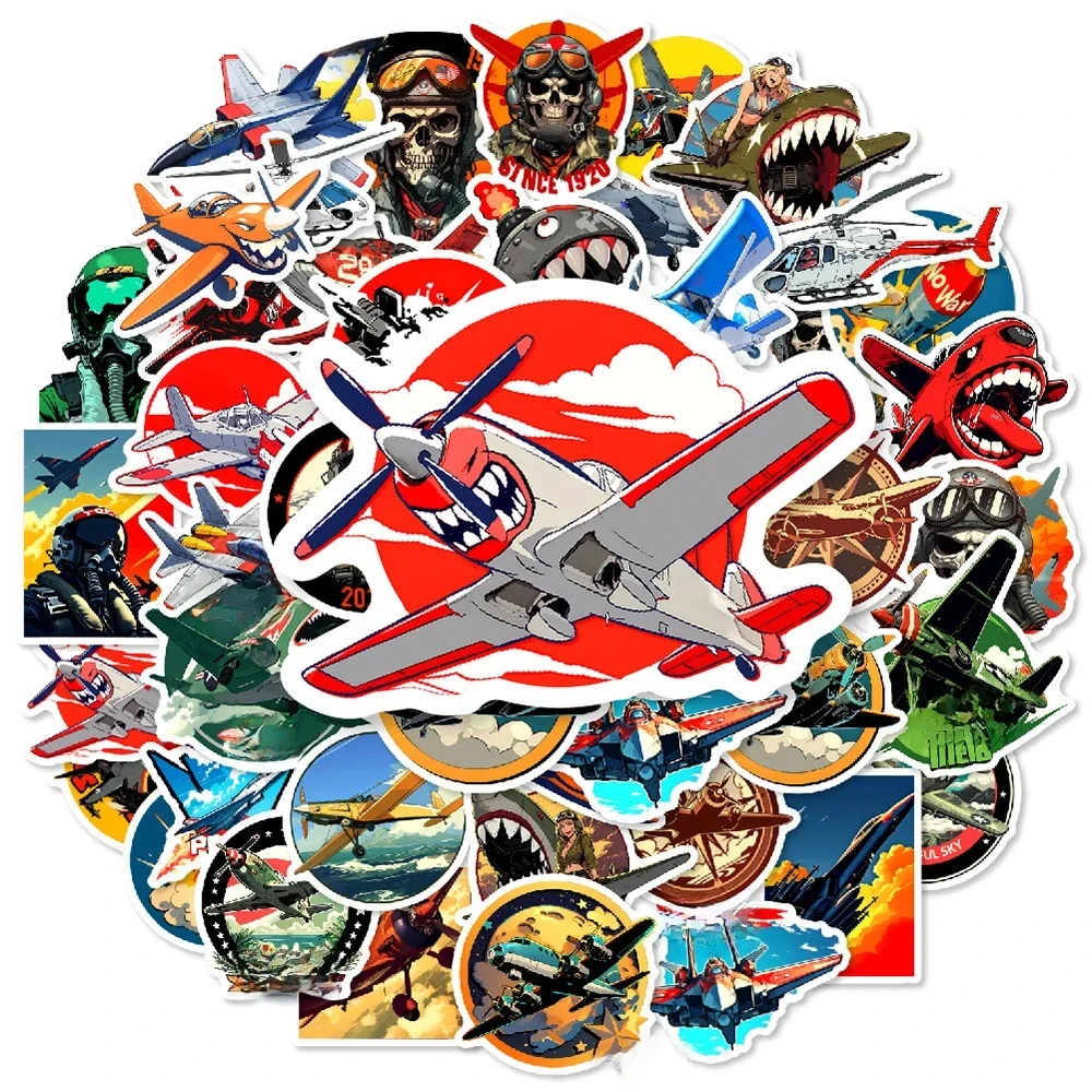 AliExpress Charile 10/30/50pcs Cartoon Airplane Fighter Pilot Stickers Cool Anime Decal for Scrapbook Phone Laptop Bike PVC Sticker Kid Classic Toy