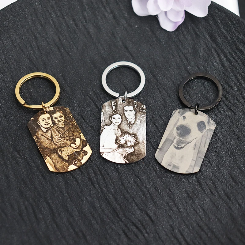 Custom Engrave Photo Keychain - огляд і ціна Men'S Fashion Gold Chain