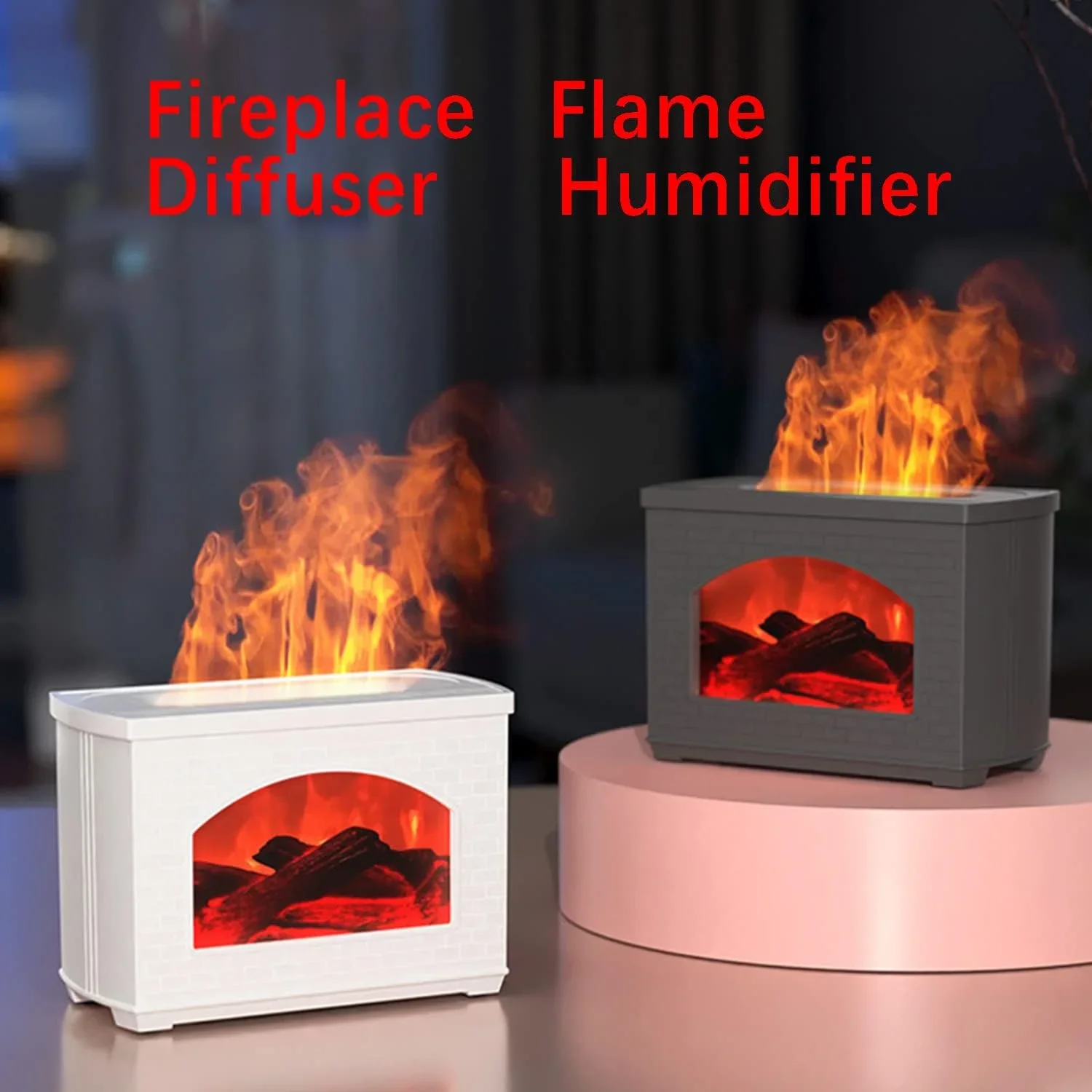 

Flame Diffuser, Essential Oil Diffuser, 270ml Cool Mist Humidifier for Bedroom, Quiet Desktop Ultrasonic Atomizing Humidifier