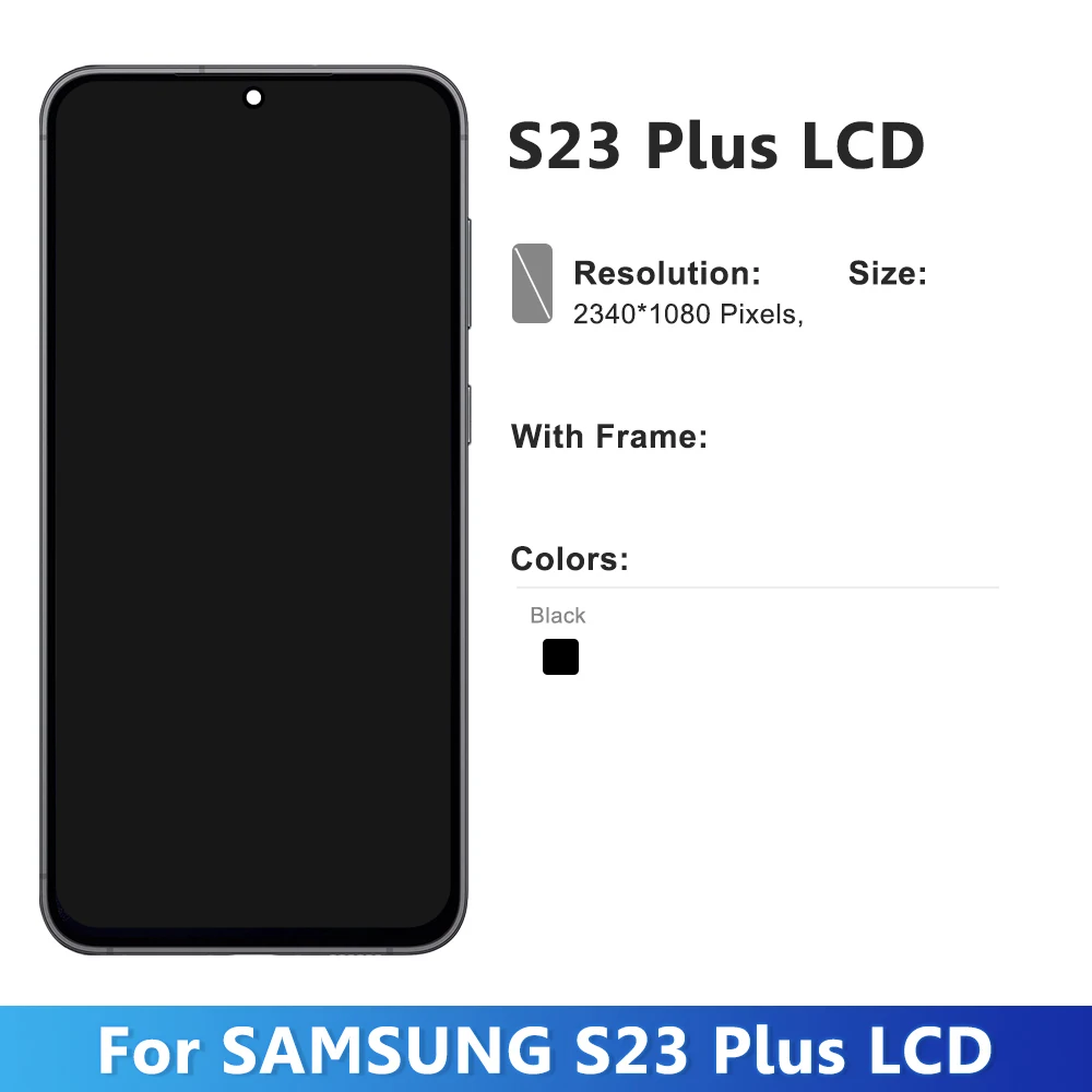 Tested For Samsung S23 Plus 5G LCD Display Touch Screen Digitizer For Samsung S23+ S916B S916 S916E S916W Screen With Frame