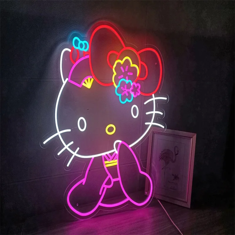 Schattig Kat Neonbord | Anime Neonbord | Spelkamer Decor