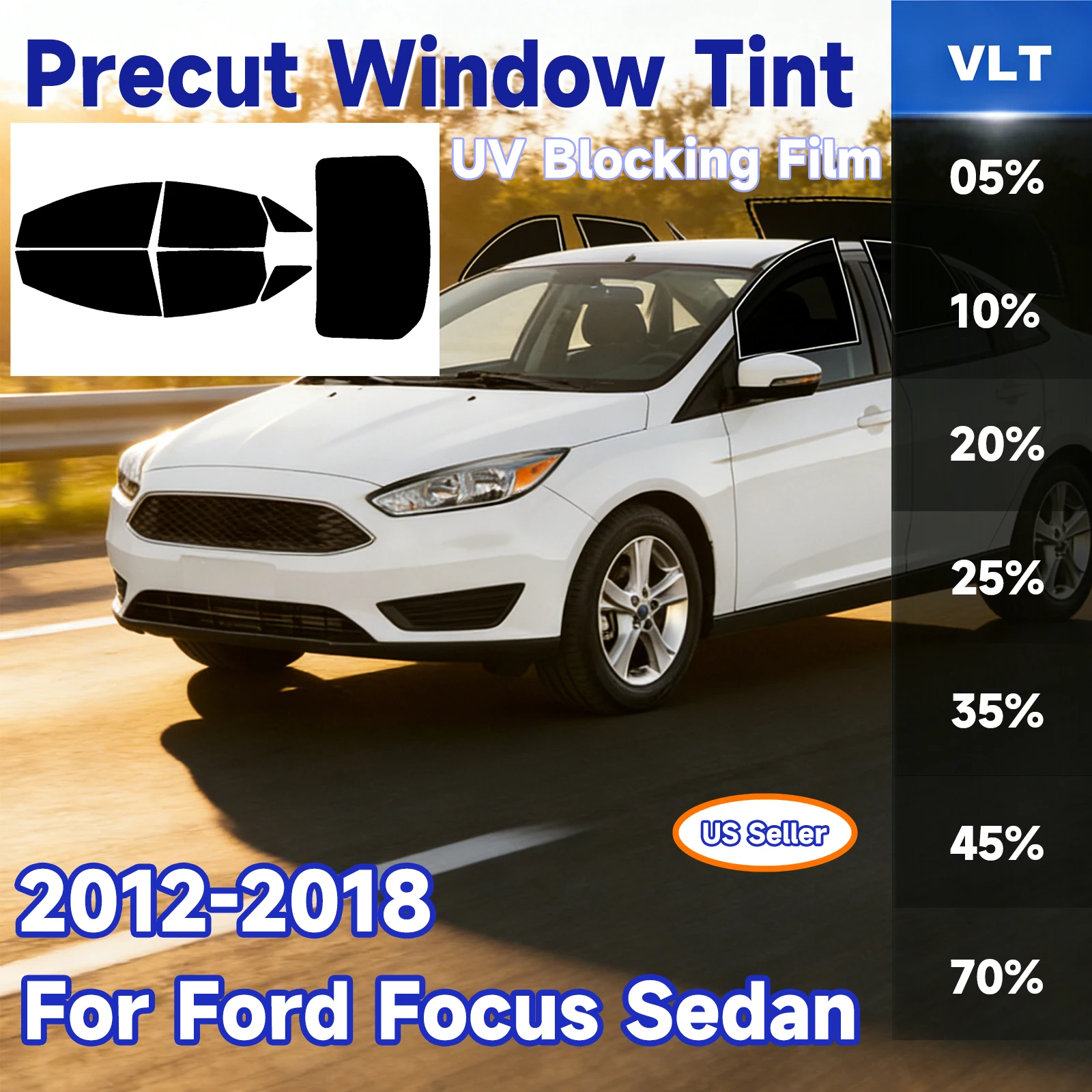 

Custom Car Window Tint Sunshade For Ford Focus Sedan 2012-2018 Auto Accessories All Sides Front Windshield Protector Films Shade