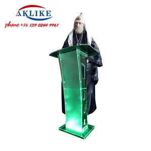 Luminous Podium Personalized Logo Personalized Parking Table Organic Glass Pulpit 10 Main Pulpit Sales - №4