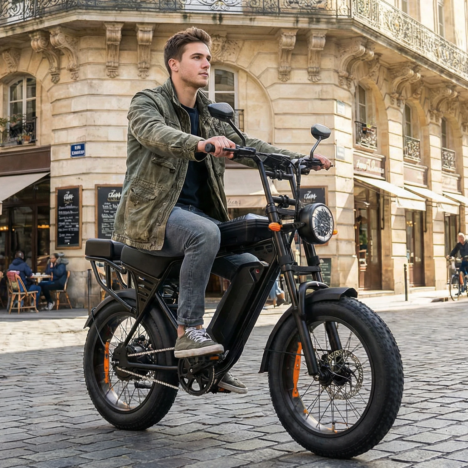 Image of Aairsk X5 Offroad-E-Bike, 20"×4.0" Fat-Reifen, 48V 15AH 75N·m Hochdrehmoment-Motor, 50 km Reichweite, 7-Gang mit Blinkern, schnelles Elektromotorrad für Erwachsene.