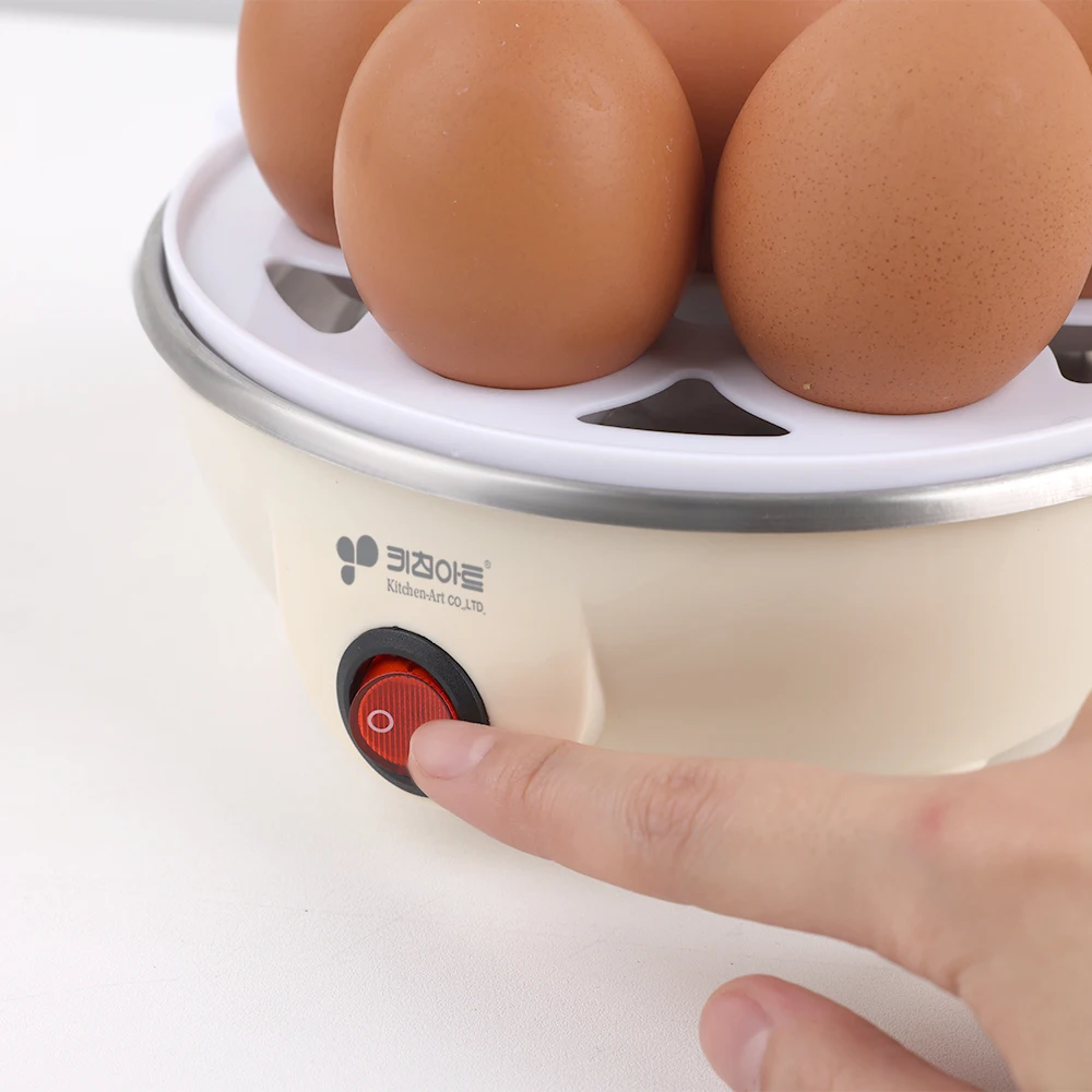 جهاز بخار البيض المحفوظ بالفن ، آلة بخار صغيرة ، خبز ، بيض الملفوف ، 7 قطع طاقة أوتوماتيكية ، 10 دقائق