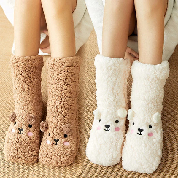 Women's winter socks fleece sleeping socks impart wool