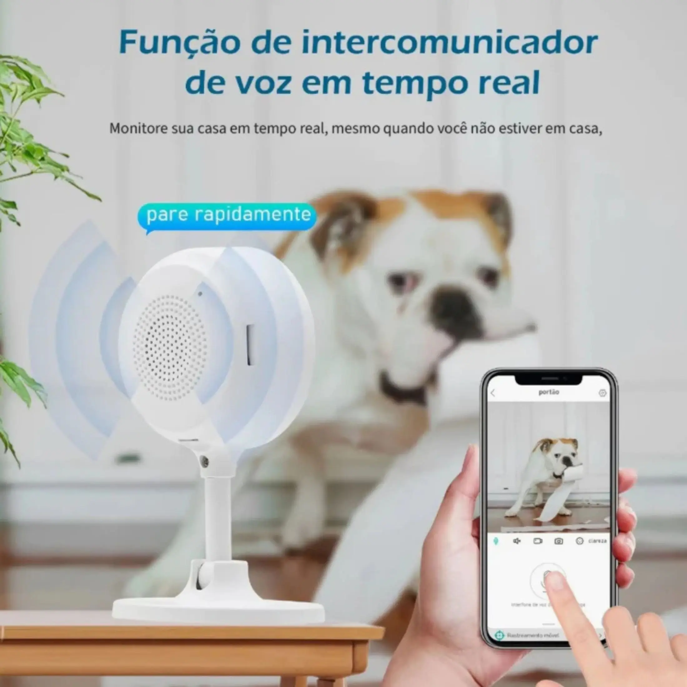 كاميرا الأمن الذكية - مربية إلكترونية، رؤية ليلية، TUYA - Bivolt HD Wi-Fi #4