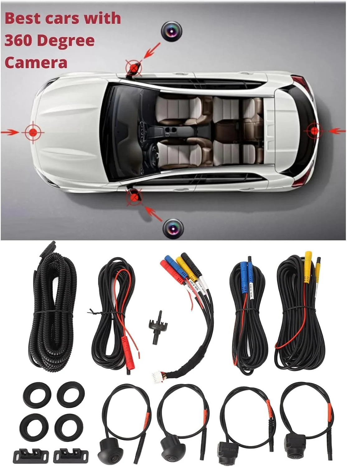 A custom 3D 360° panoramic camera for Android car radios, with a built-in 360° APP, supporting 360° coverage for various vehicle