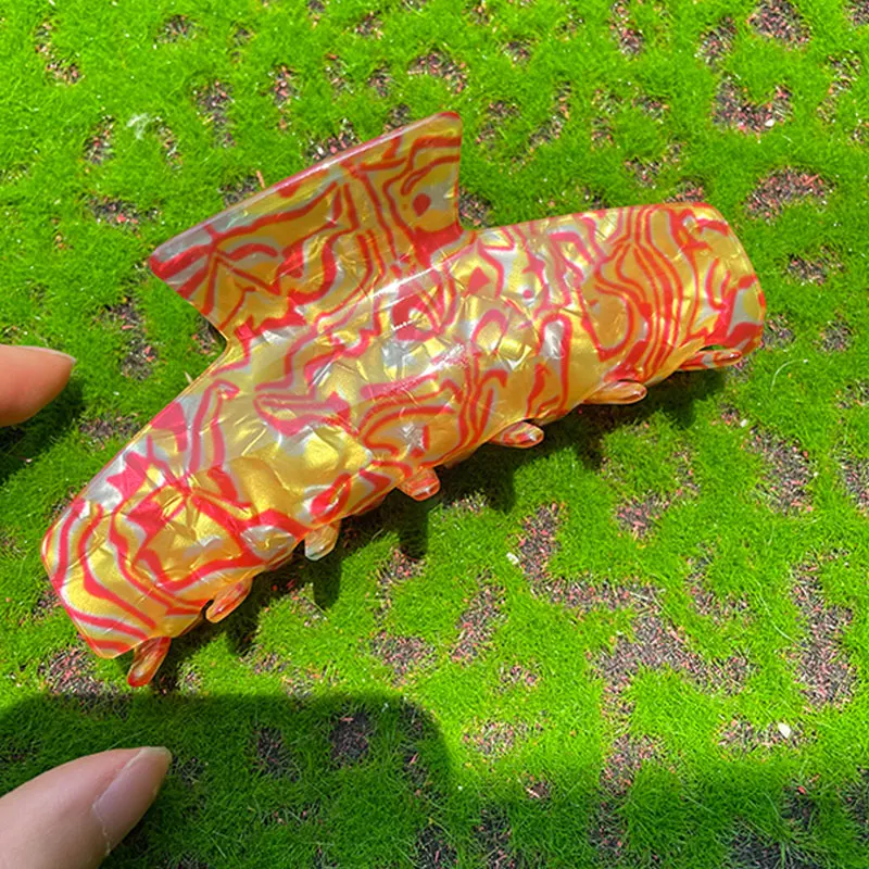 Colorful Boom Large Acetic Acid Resin Hair Clips for Women Party Jewelry Makeup Clip Daily Vacation Headdress HUANZHI 아세트산 헤어 클립