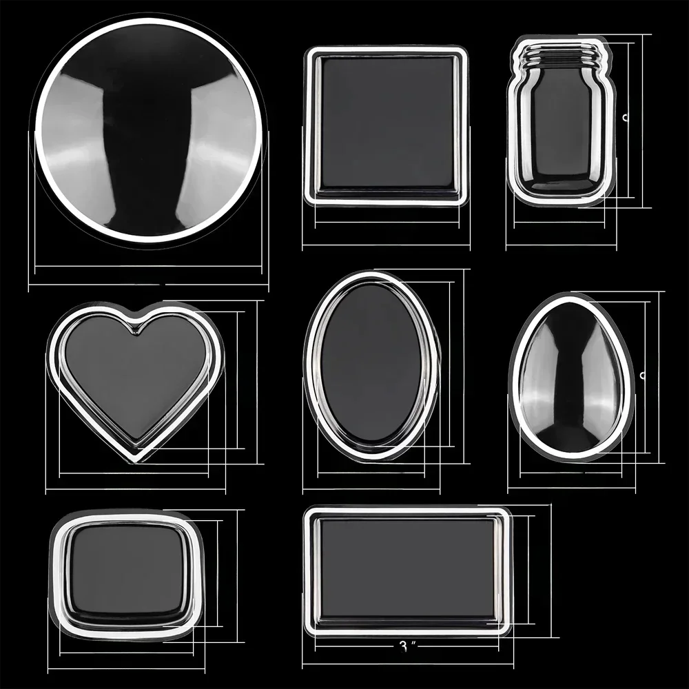 10 stks/set Harten Vierkante Ovale Kerst 3D Dimensionale Shaker Koepels Plastic Clear Puffy Shaker Covers Metaal Snijden DIY Shaker - afbeelding 2