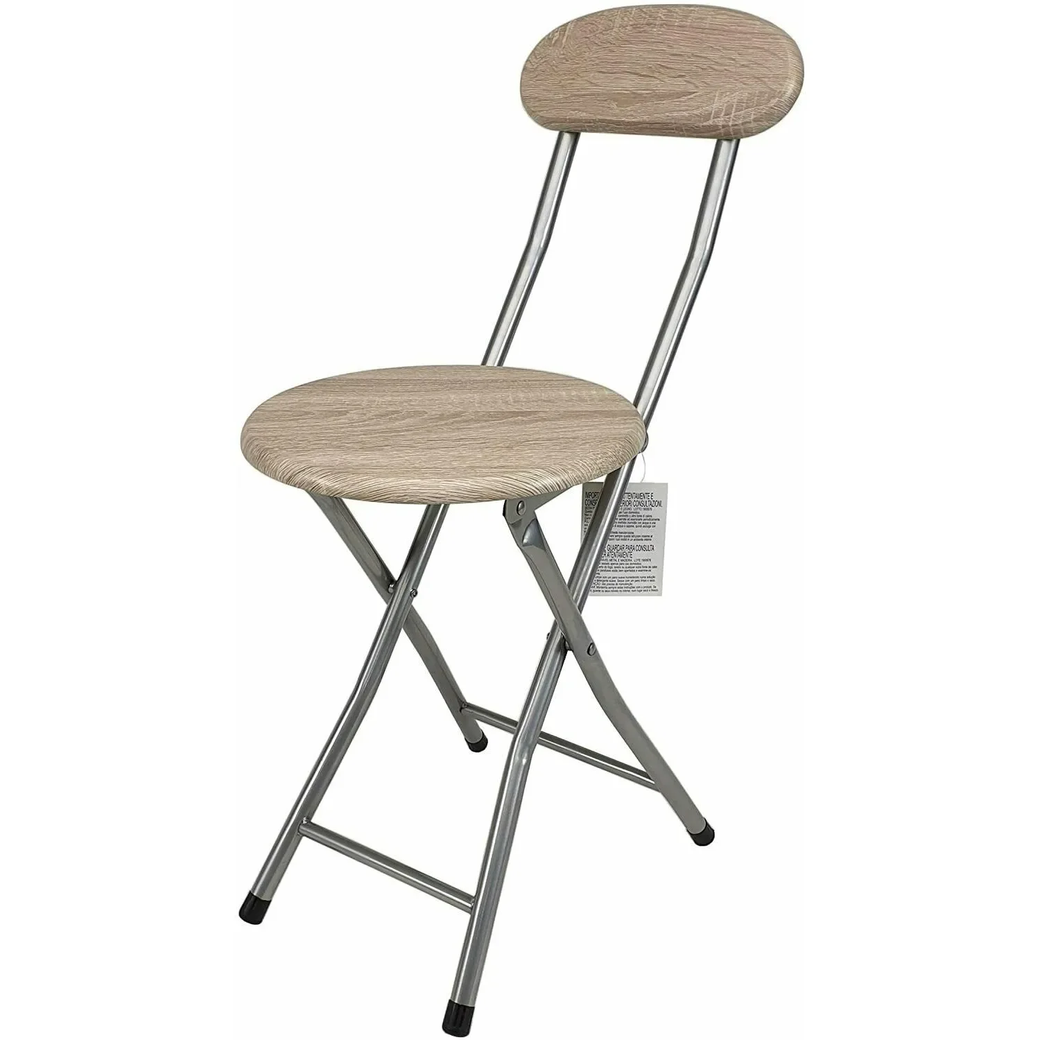 Silla metal plegable base y respaldo madera ø 30 x alto asiento 41 x alto 73cm muebles muebles para