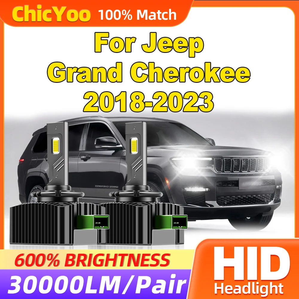 

30000LM CSP Chips LED Headlight Bulbs 120W HID Xenon Light 12V 6000K White For Jeep Grand Cherokee 2018 2019 2020 2021 2022 2023