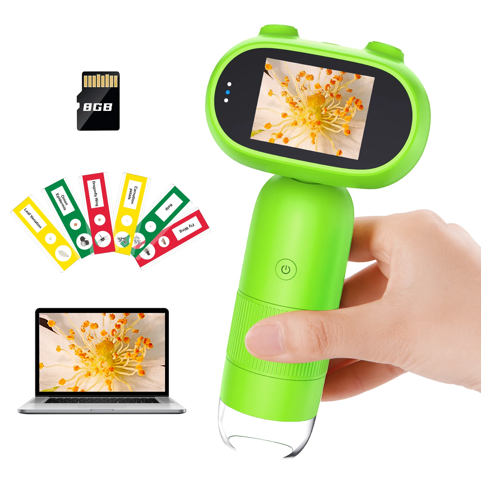 

Pocket Microscope for Kids with 2inch IPS Screen,1000X Handheld Digital Microscope HD Mini USB Microscope,PC View,Photo & Video