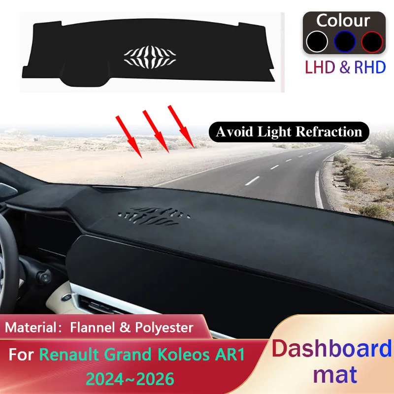 

Car Dashboard Cover Pad for Renault Grand Koleos AR1 2024~2026 Liner Anti-Slip Mat Sunshade Dashmat Mat Carpet Rug Accessories