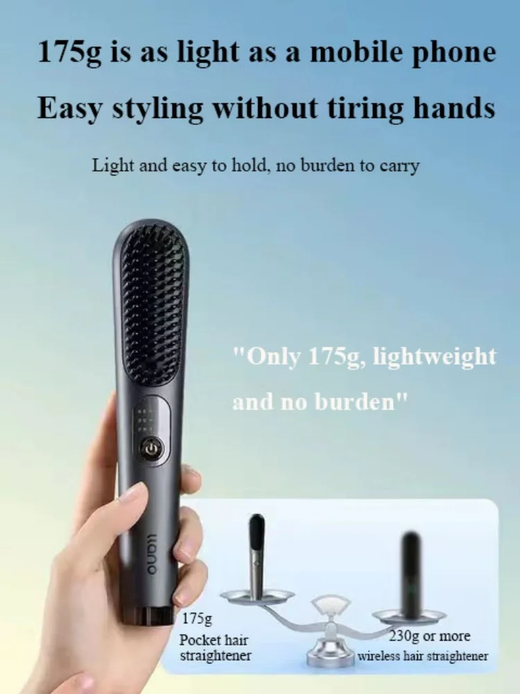 

Portable 3-Speed Adjustment Cordless Mini Dual-Purpose Curling Negative Ions Do Not Hurt Hair Mini Hair Straightening Comb