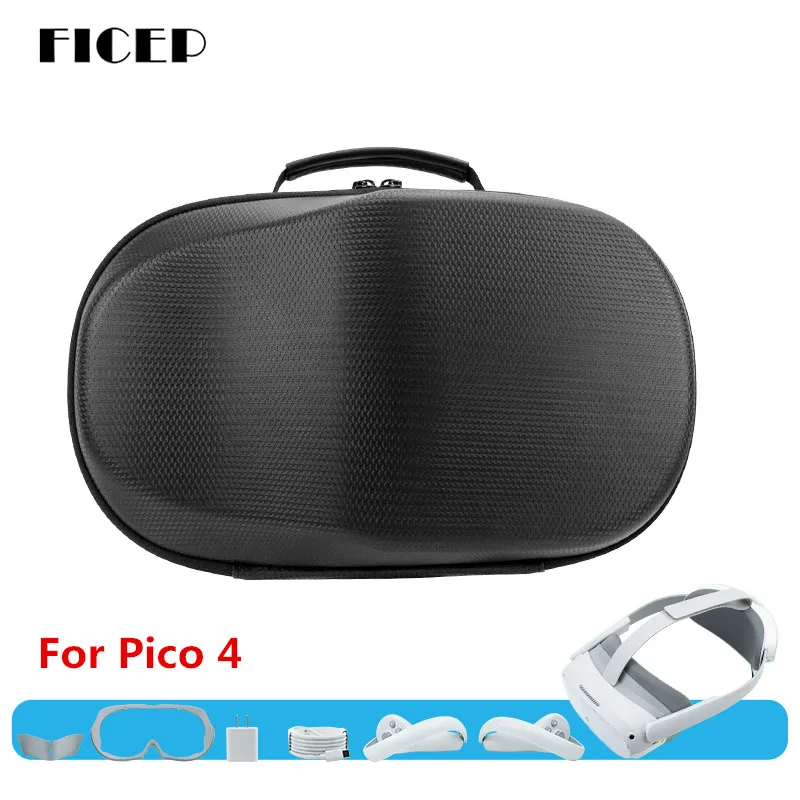 

Ficep 2022 New EVA Hard Storage Bag for Pico 4 VR Multifunctional Storage Box Travel Carrying Case for Pico4 Accessories