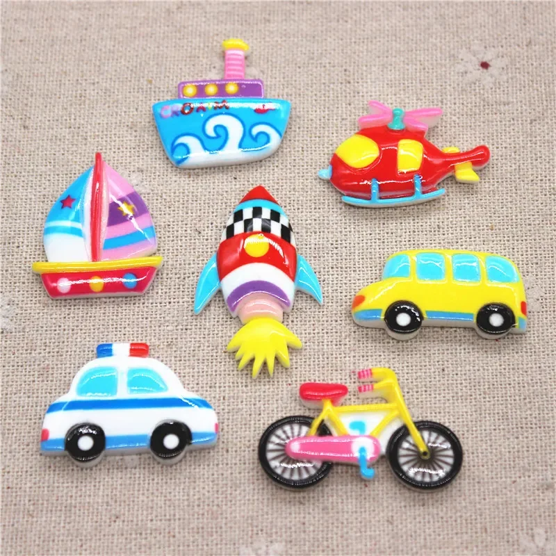 AliExpress Ywbeads 10PCS Mix Style Transportation Resin Car/Boat/Bike/Helicopter/Rocket Miniature Flatback Cabochon DIY