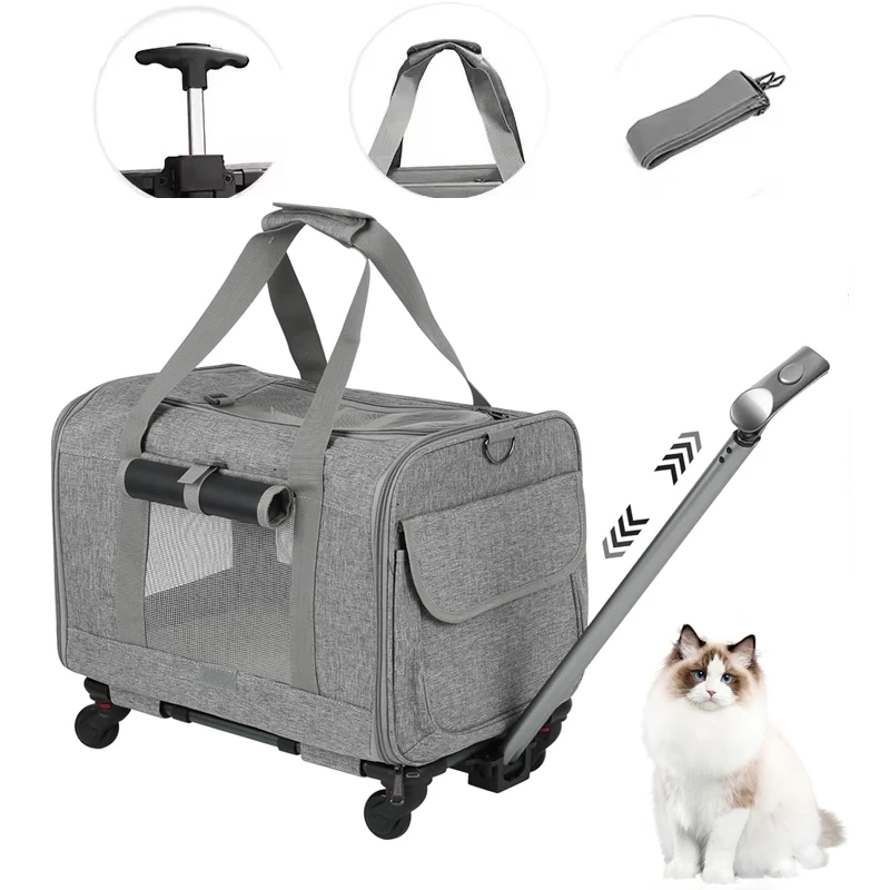 Trolley pieghevole per animali domestici trasportino portatile Extra Large per cani e gatti con