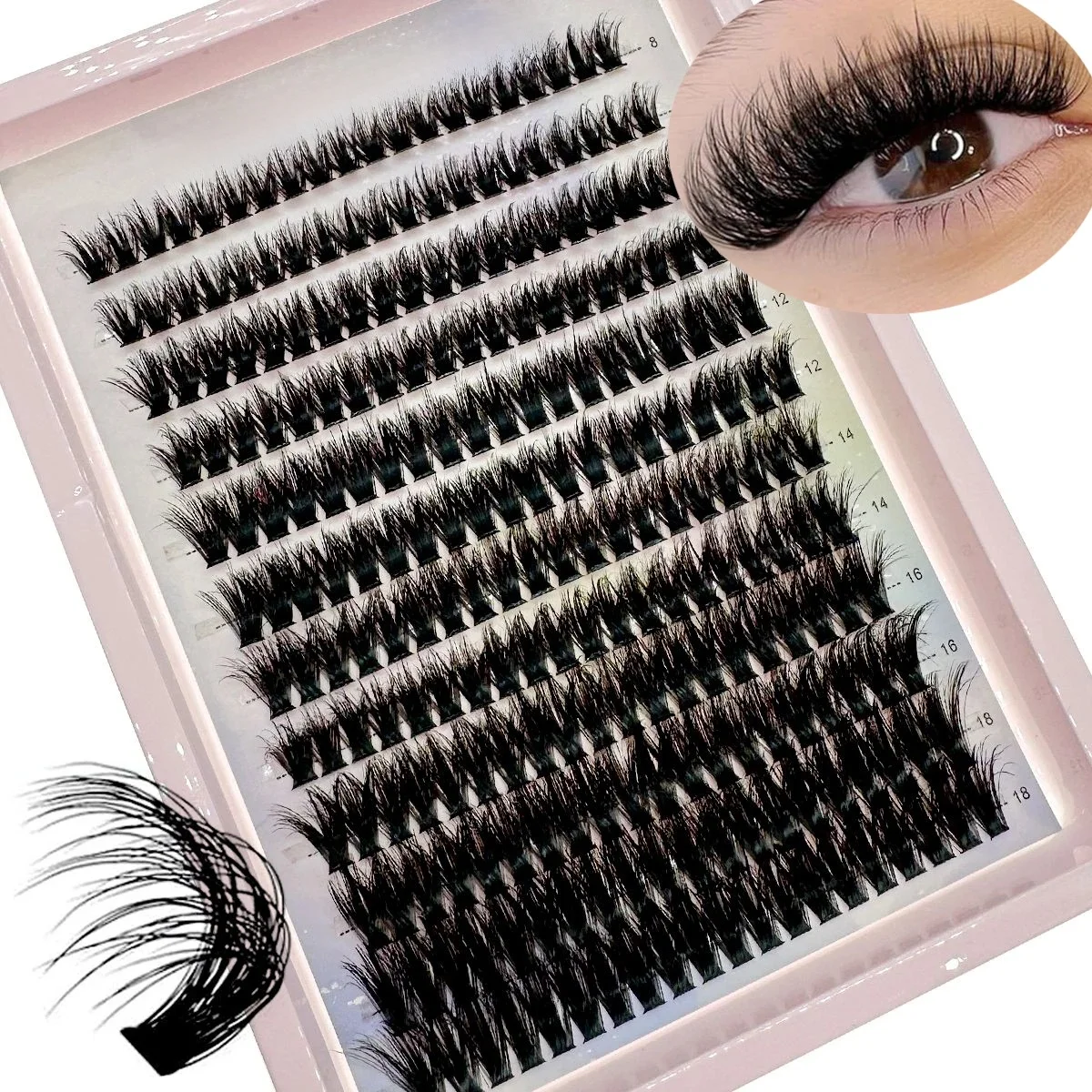 Nowe 120/200/240 sztuk D puszyste grube klastry rzęs D Curl delikatne pojedyncze rzęsy 30D-100 Mix przedłużanie rzęs sztuczne rzęsy — zdjęcie 2
