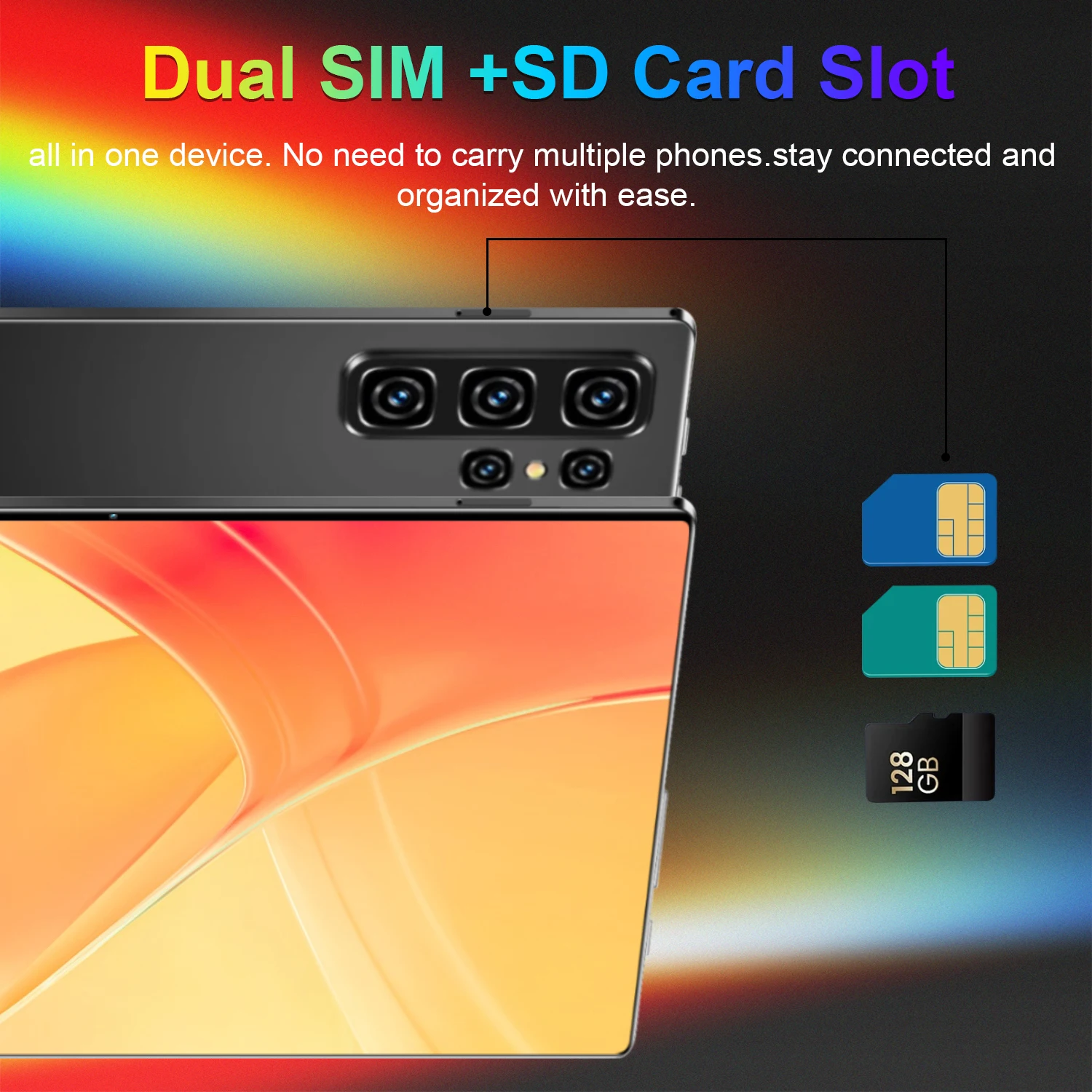 Imagen 8: Tablet Android de 14 núcleos y 5G, pantalla de 10.36 pulgadas, 16 GB de RAM, 1 TB de ROM, 20000 mAh, Android 13.0, doble tarjeta SIM, Bluetooth, WiFi, red, tipo C, tablet PC, WPS, GPS