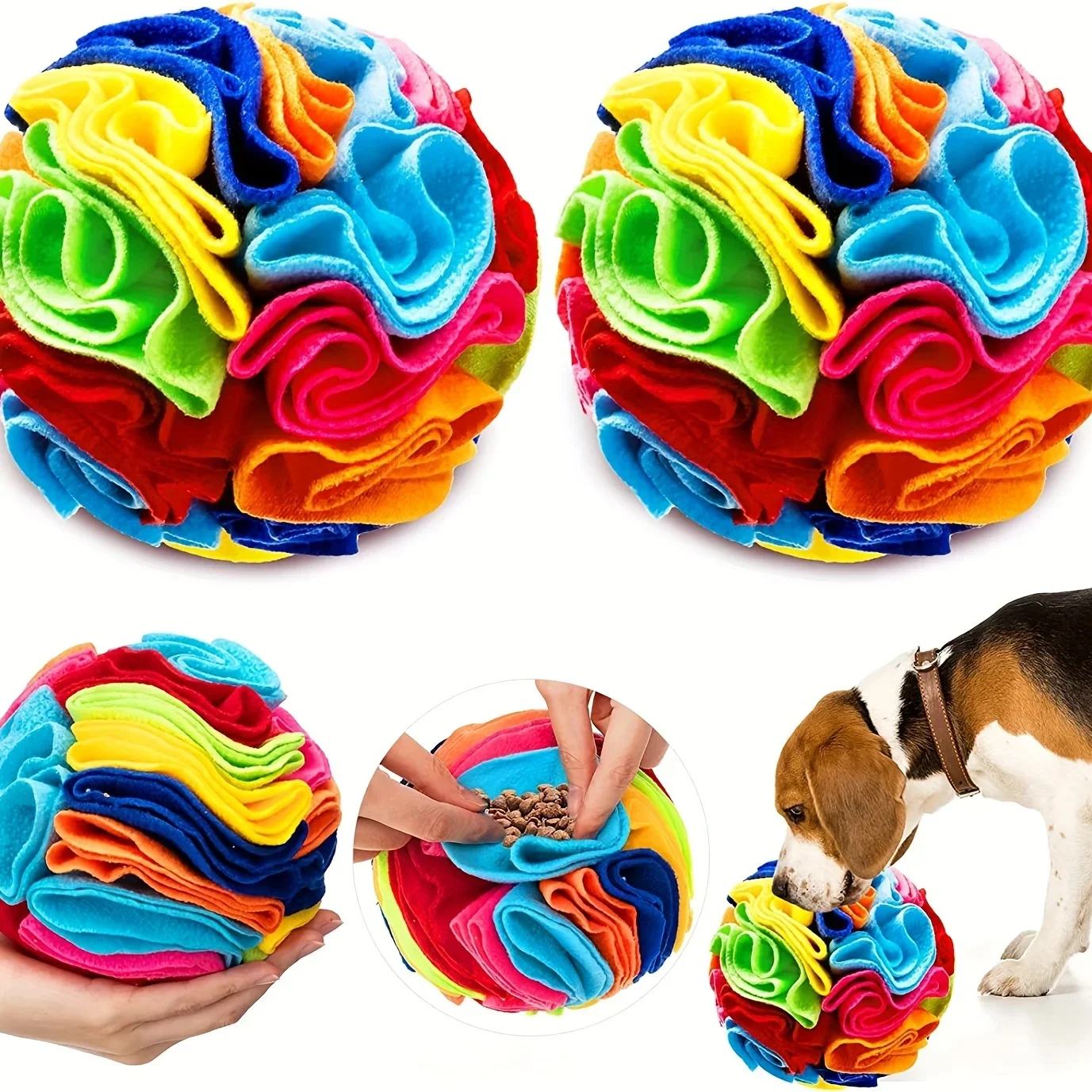 Interaktywne zabawki dla psów Snuffle Ball dla psów zachęcają umiejętności naturalnego żerowania, Snuffle Ball Puzzle dla psów Toys Treat Ball dla dużych psów — zdjęcie 2