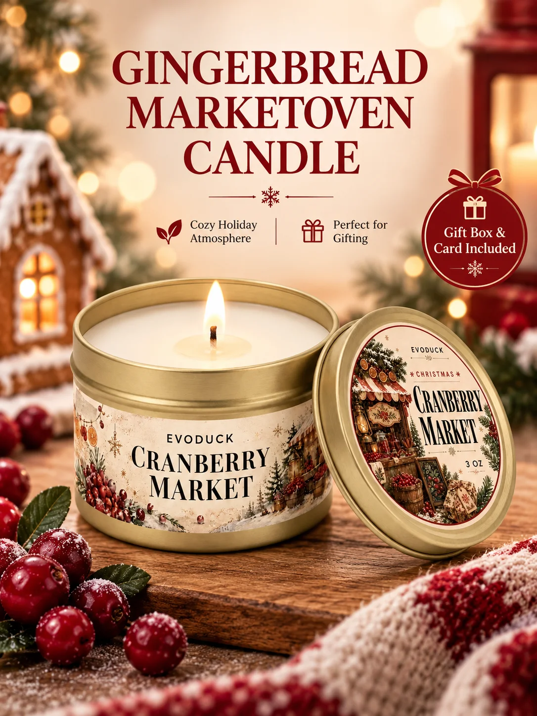 Xmas Home Fragrance - Набор ароматических свечей Cranberry Market к